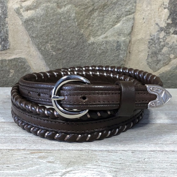 Vintage Belt Western Leather Brown XS - Picture 11 of 14